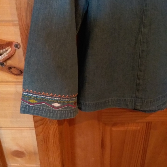 Denuim Jean Embroidered  Jacket Blazer Southwest - Picture 5 of 8